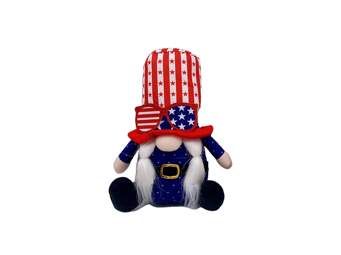 Adorno De Peluche De Enano Patriótico Para La Mesa De La Fiesta Del Día De La Independencia Del 4 De Julio.