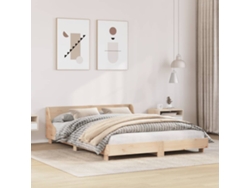 Estructura De Cama Sin Colchón Madera Maciza De Pino 140x190 Cm
