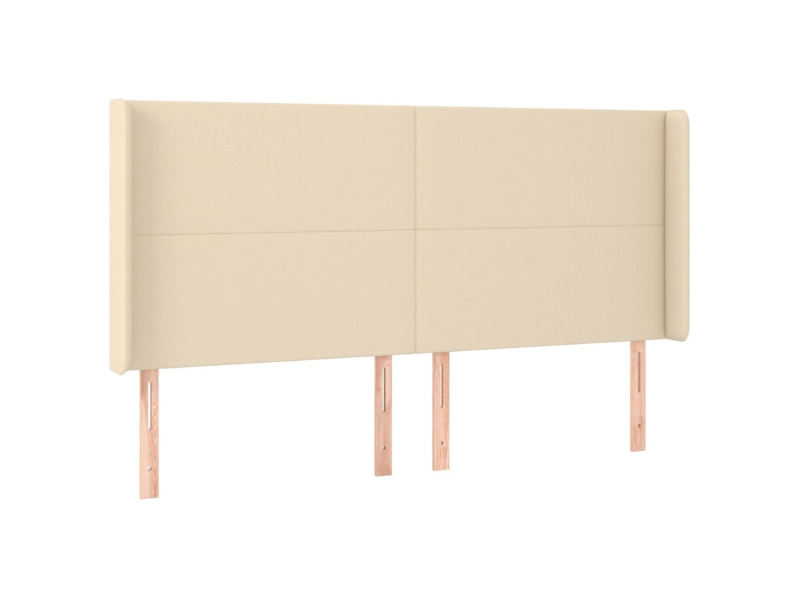 Maison Exclusive - Cabecero Con Orejas De Tela Color Crema 163x16x118/128 Cm