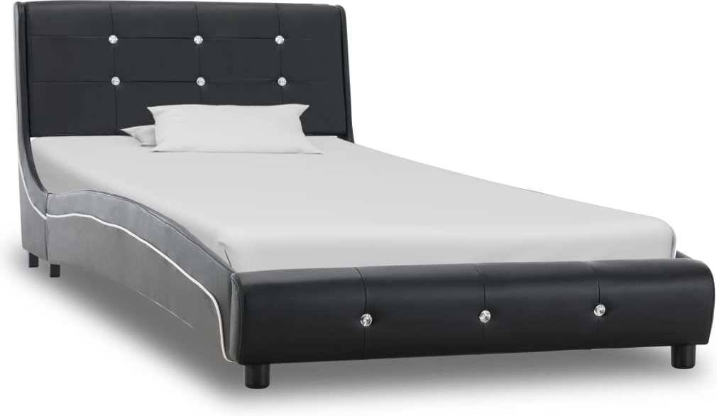 Cama VIDAXL 280317 Cuero Artificial Negro (Compatible con Colchón: 90x200 cm)