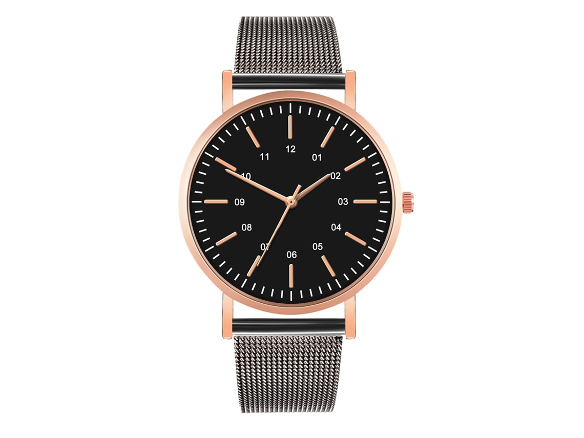 Reloj De Moda Para Hombre Y Mujer Con Correa De Malla, Esfera Redonda Y Movimiento De Cuarzo, Ideal Para Parejas.