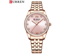 Reloj de mujer MDUG moderno con pedrería, pequeño, ligero, con brazalete de acero y resistente al agua.