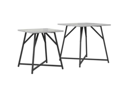 Juego de mesa auxiliar Sonoma, 2 piezas, gris y negro, EXCLUSIVO DE MAISON