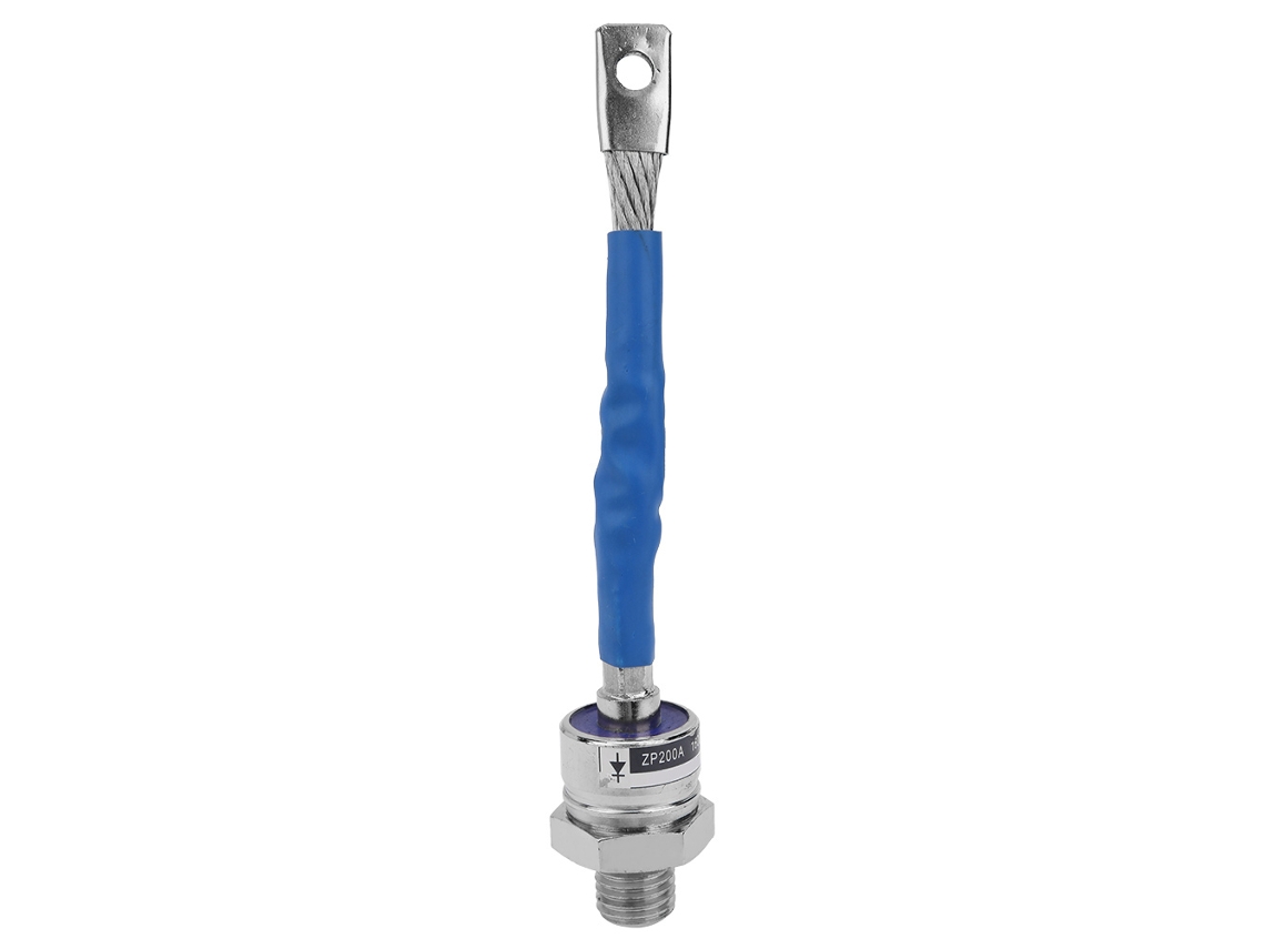 Diodo Rectificador De Tornillo Zp200a De 1600 V G1/2 Pulg. Para Uso General Con Alta Potencia Y Disipación De Calor.