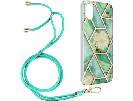 Funda Apple iPhone XR AVIZAR Geométrico con Correa (Azul)