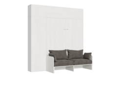 Cama de Matrimonio Sofá Kentaro Fresno Columna Mueble Espejo Popa ITAMOBY Blanco (220x100x149cm)