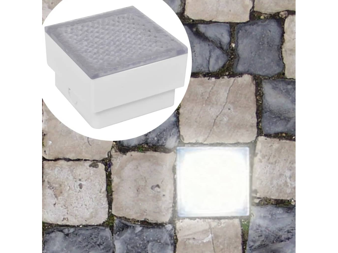Lámpara Luces LED Empotradas en el Suelo 12 Unidades 100X100X68 mm