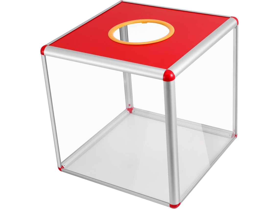 Caja Cuadrada Para Sorteos, Transparente, De Aleación De Aluminio Y Mdf Desmontable.