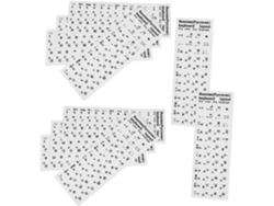 Juego de 10 letras transparentes antirreflejos con fondo blanco para ordenadores y portátiles. Jortmrd (transición)