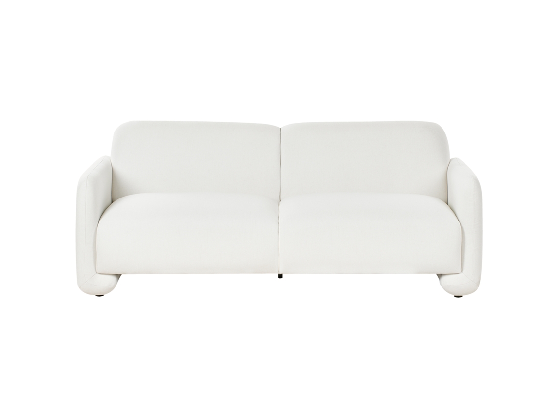 Sofá 3 Plazas Beliani Saland Poliéster Blanco 202x82x82
