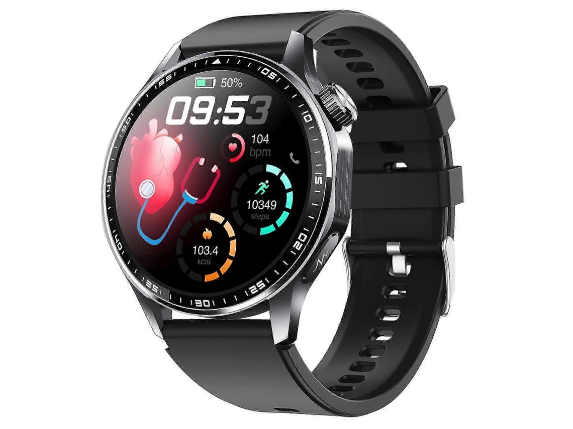 Reloj inteligente F210 con monitor de frecuencia cardíaca y presión arterial, pantalla de 1,55 pulgadas, ECG, Bluetooth, llamadas, pulsera negra Ly Ebike