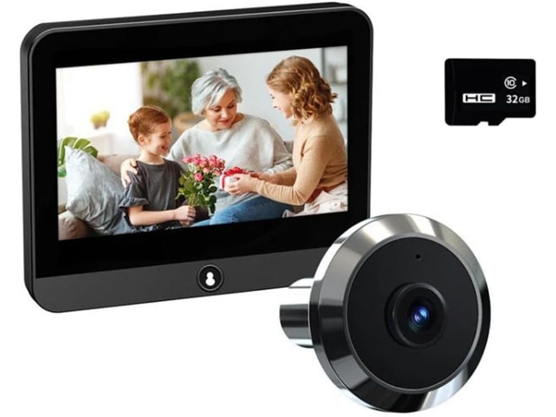 Tuya Wifi 4, Timbre Digital De 3 Pulgadas Y 2 Mp Con Mirilla Electrónica Y Detección