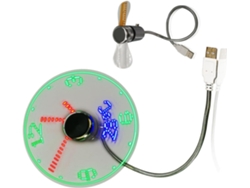 Ventilador, Pantalla En Tiempo Real, Reloj, Pequeña Luz Nocturna, Fuente De Alimentación Usb, Pequeño