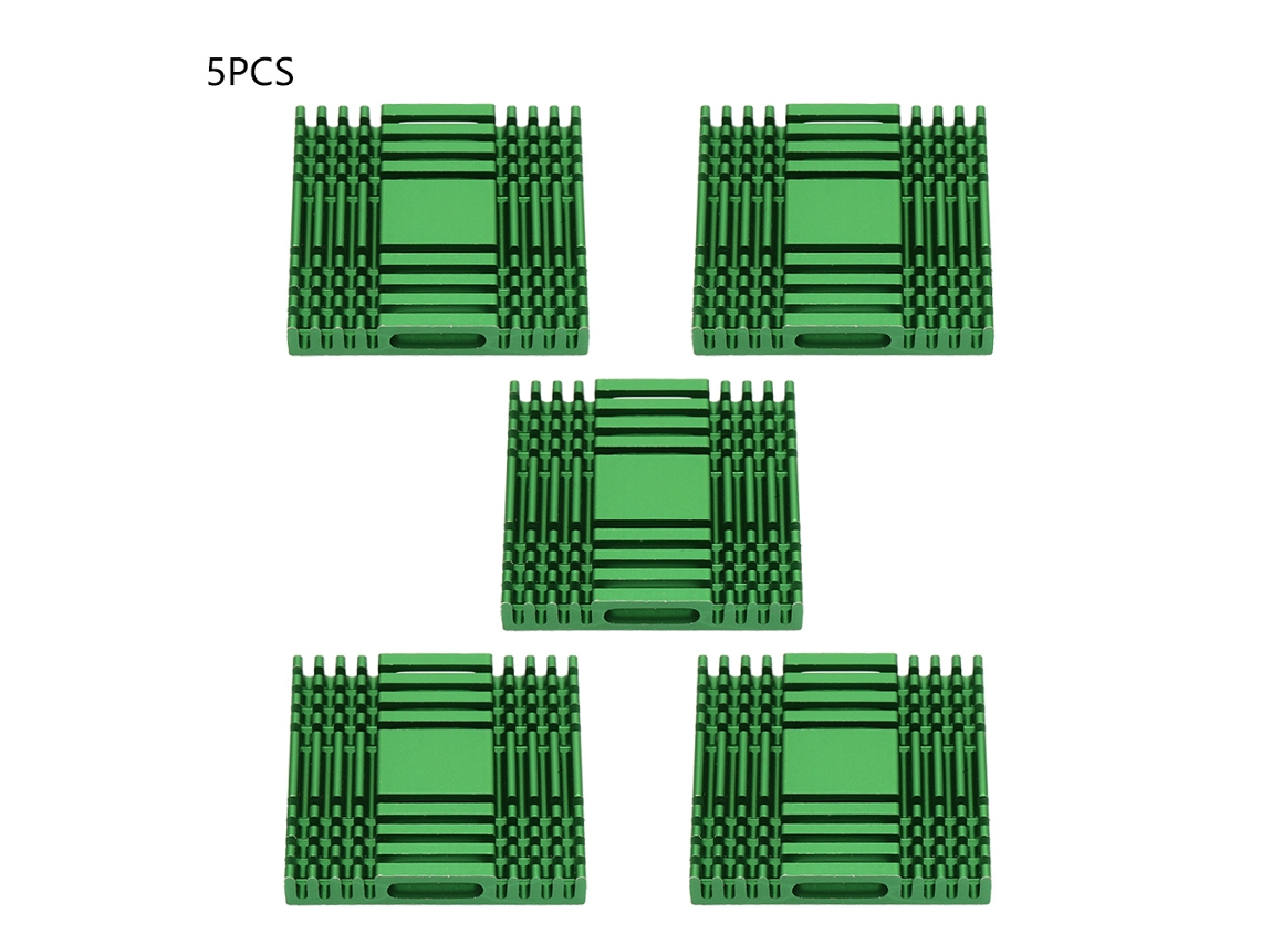 5pcs Disipador De Calor De Aluminio Vacío Para Cpu Chip Electrónico 37*37*6 (verde)