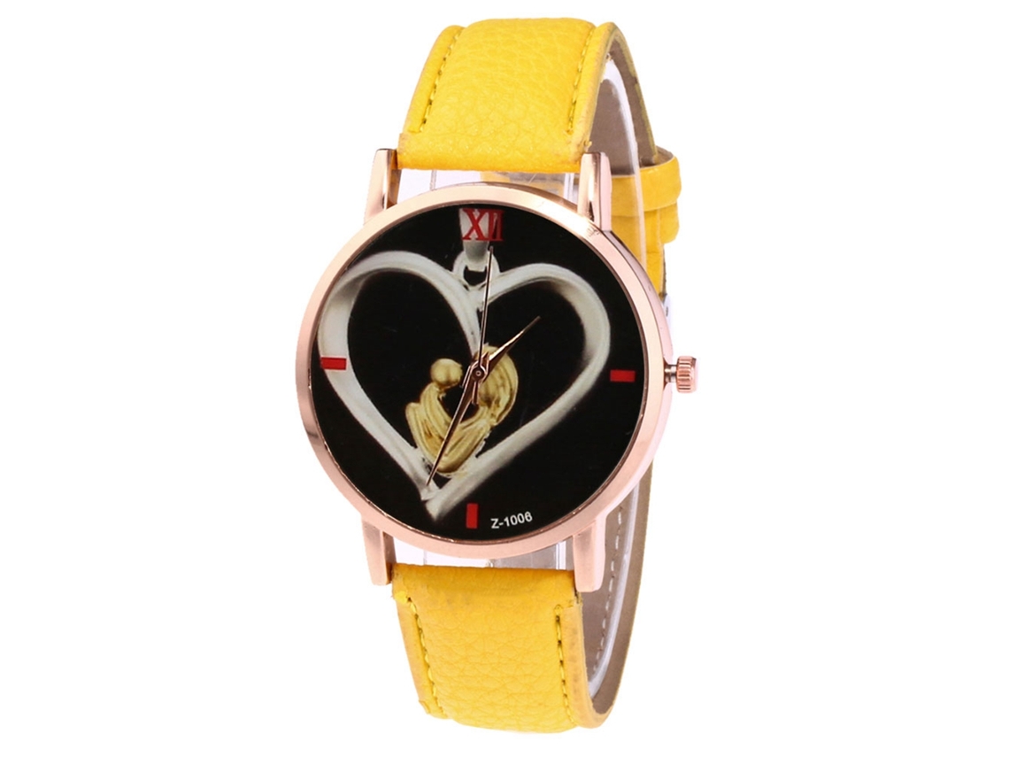 Reloj De Cuarzo Elegante Unisex Para Hombres Y Mujeres Estudiantes De Ocio Amarillo