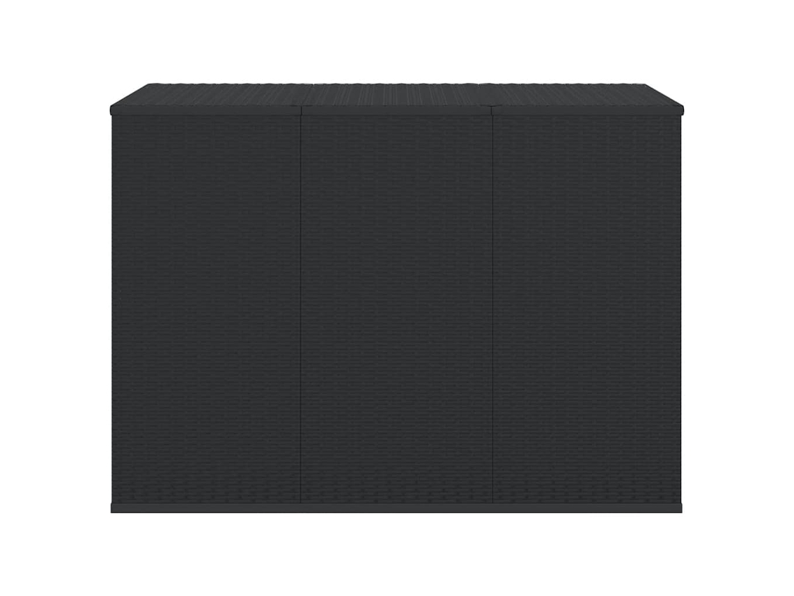 Caja de cojín de jardín 145x100x103 cm Patas de mimbre Negro MAISON EXCLUSIVE