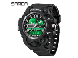 Reloj Electrónico De Moda (blanco Y Negro para Hombre) Con Pantalla Luminosa, Resistente Al Agua Y A Los Golpes. Alarma.