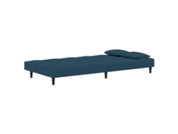 Sofá Cama De 2 Plazas Con Dos Almohadas Terciopelo Azul