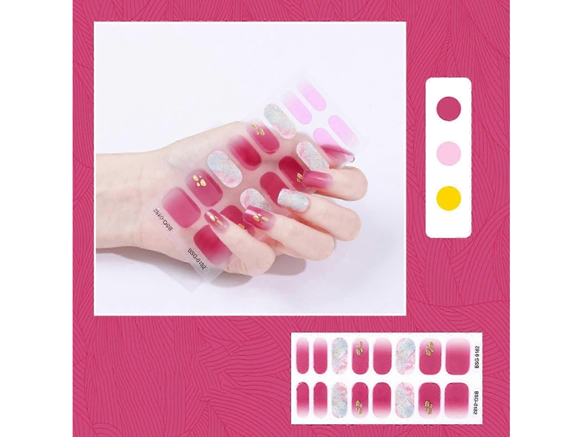 Pegatinas de uñas de gel semicuradas. Requiere lámpara UV/LED. 16 láminas de esmalte de uñas de gel. Diseño de moda G GOKOCO