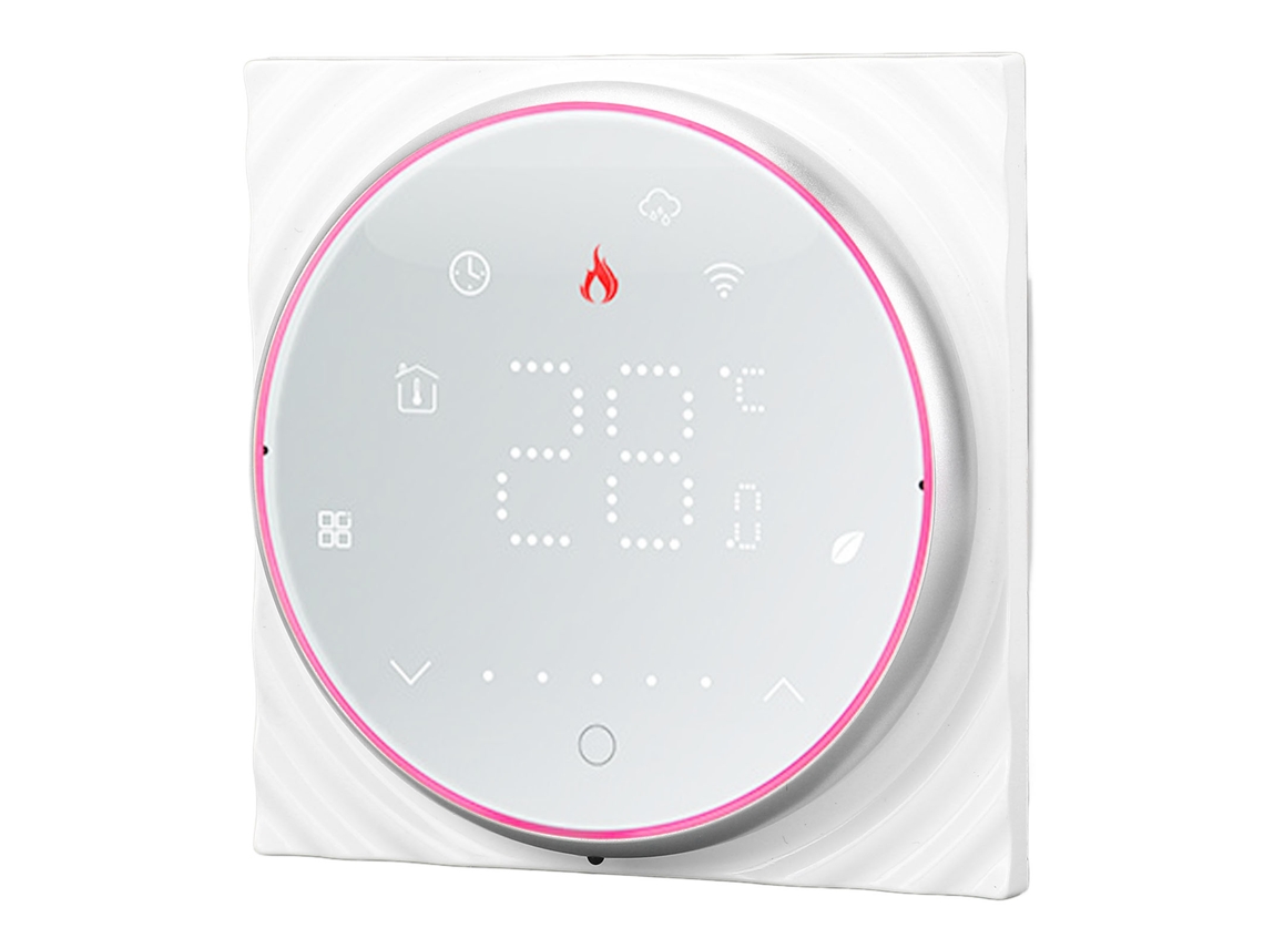 Termostato Inteligente Wifi Con Pantalla Lcd Para Calefacción De Suelo Hogar 86 Caja Oculta 95‑240v 5a Blanco