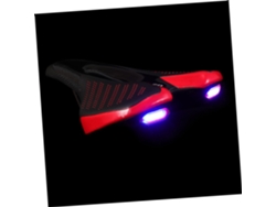 Sillín De Bicicleta Con Luz Led, Cómodo Y Antideslizante, Negro Y Rojo, Talla Única.