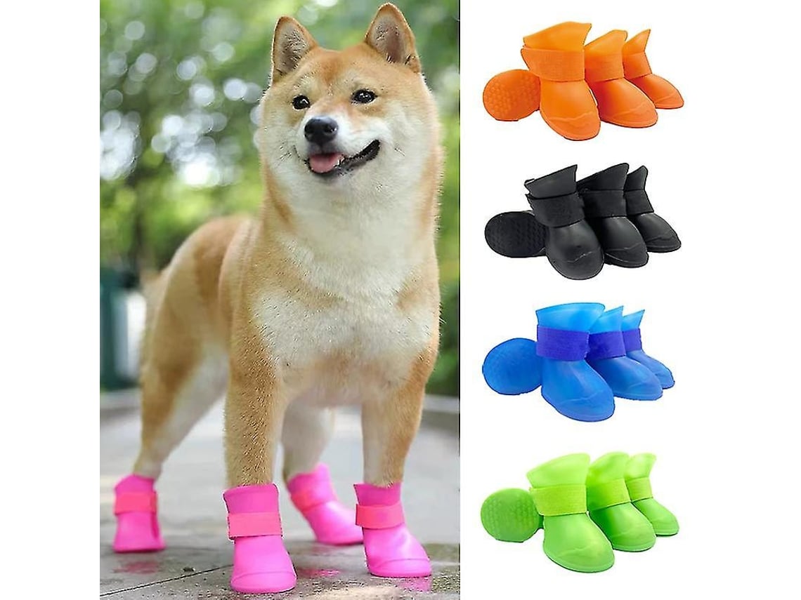 Omni-4 Botas Impermeáveis Antiderrapantes De Borracha Para Cães E Gatos Pequenos Médios Grandes Acessórios De Mascota S Morado