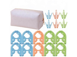 Set Perchas Eifson Plegables Viaje 10 Perchas Con 12 Pinzas + Bolsa (blanco)