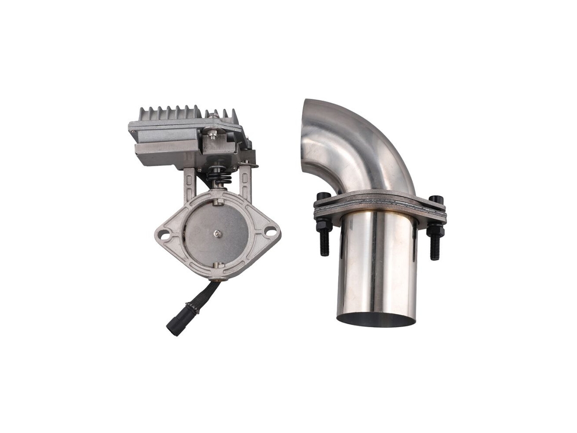 Válvula De Escape Eléctrica Con Tubos Bridados, Toma De Corriente De 12 V, Ajuste De 63 Mm (2,5 Pulgadas).