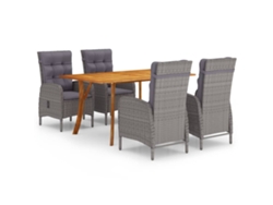 vidaXL Juego de comedor para jardín 5 piezas gris