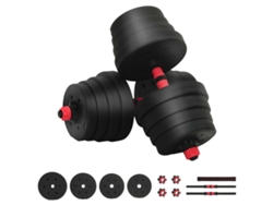 Juego de mancuernas ajustables 2 en 1 Vidaxl, PVC negro (121 x 19,5 x 19,5 cm)