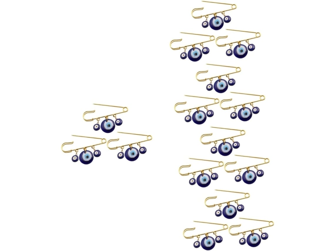Nuobesty 15 Piezas De Broches Esmaltados Con Colgante De Ojo Turco Para Accesorios De Moda Para Bufandas Y