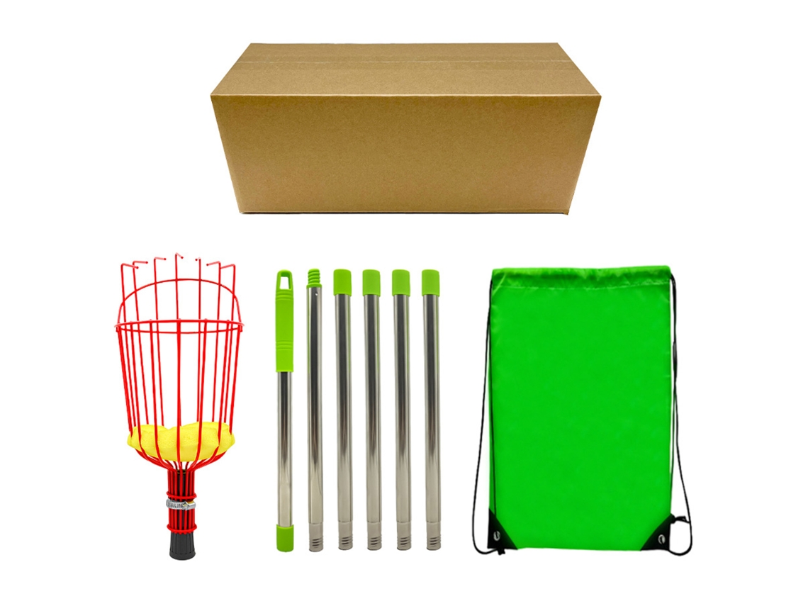 Recolector De Fruta Con Cesta Telescópica De Acero Inoxidable De 80-240 Cm Para Aguacate, Limón Y Mango.