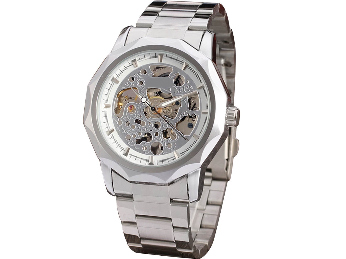 Reloj Automático Para Hombre De Moda Mecánico Resistente Al Agua Blanco