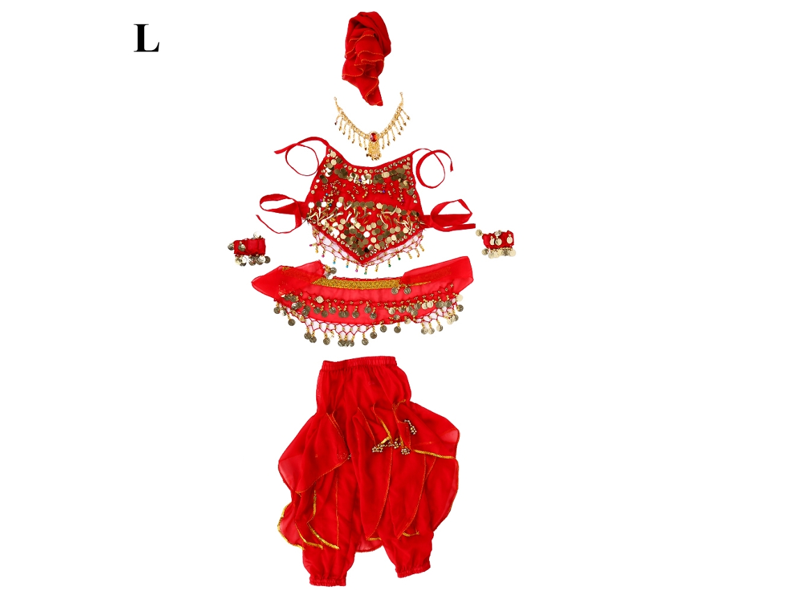 Traje De Dança Do Ventre Para Meninas Moda Calças Longas Acessórios Tamanho L