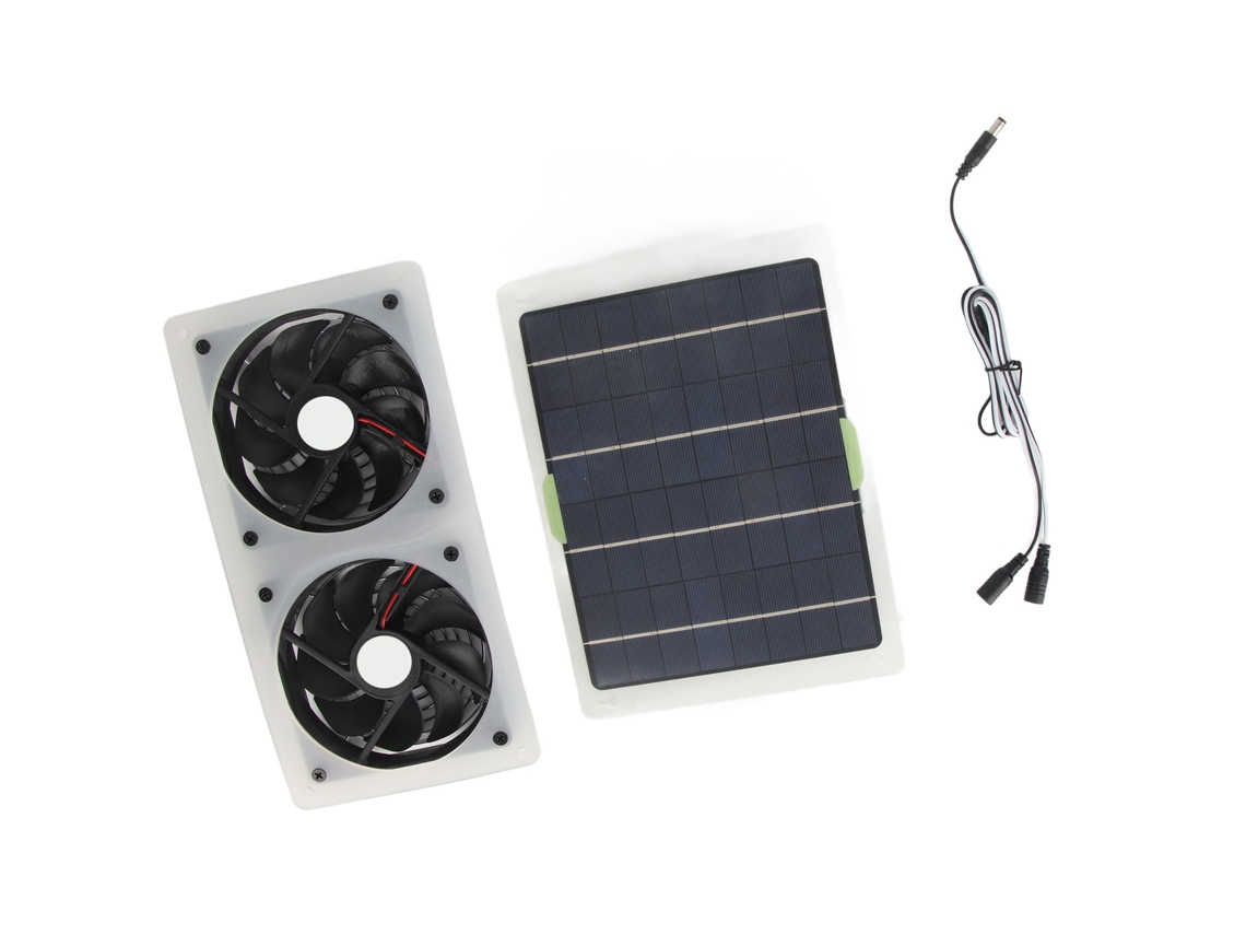 Kit de ventilador portátil con panel solar de 100 W y 12 V, resistente al agua.