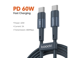 Cable USB Tipo-C a Tipo-C de 60 W/100 W, carga rápida USB-C PD, para MacBook/Samsung/Xiaomi de 12/11 pulgadas, color azul.