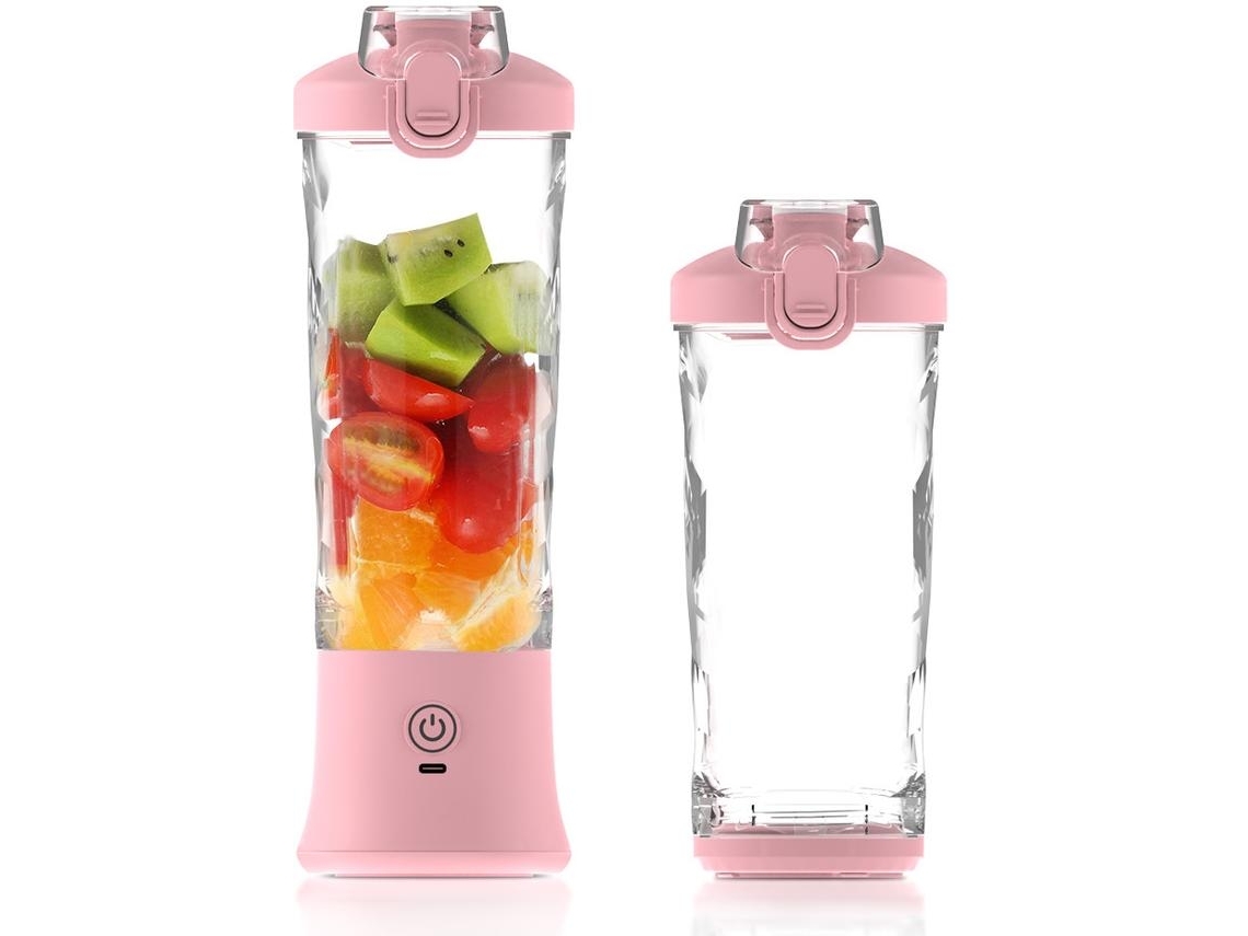 Licuadora portátil de 20 oz, recargable por USB C, pequeña licuadora sin BPA, ideal para cocina, viajes, deportes, comida para bebés, color rosa Gusshious