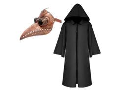 Disfraz de médico de la peste con capucha y máscara de pico largo para Halloween y cosplay para adultos y niños 05 Adulto L