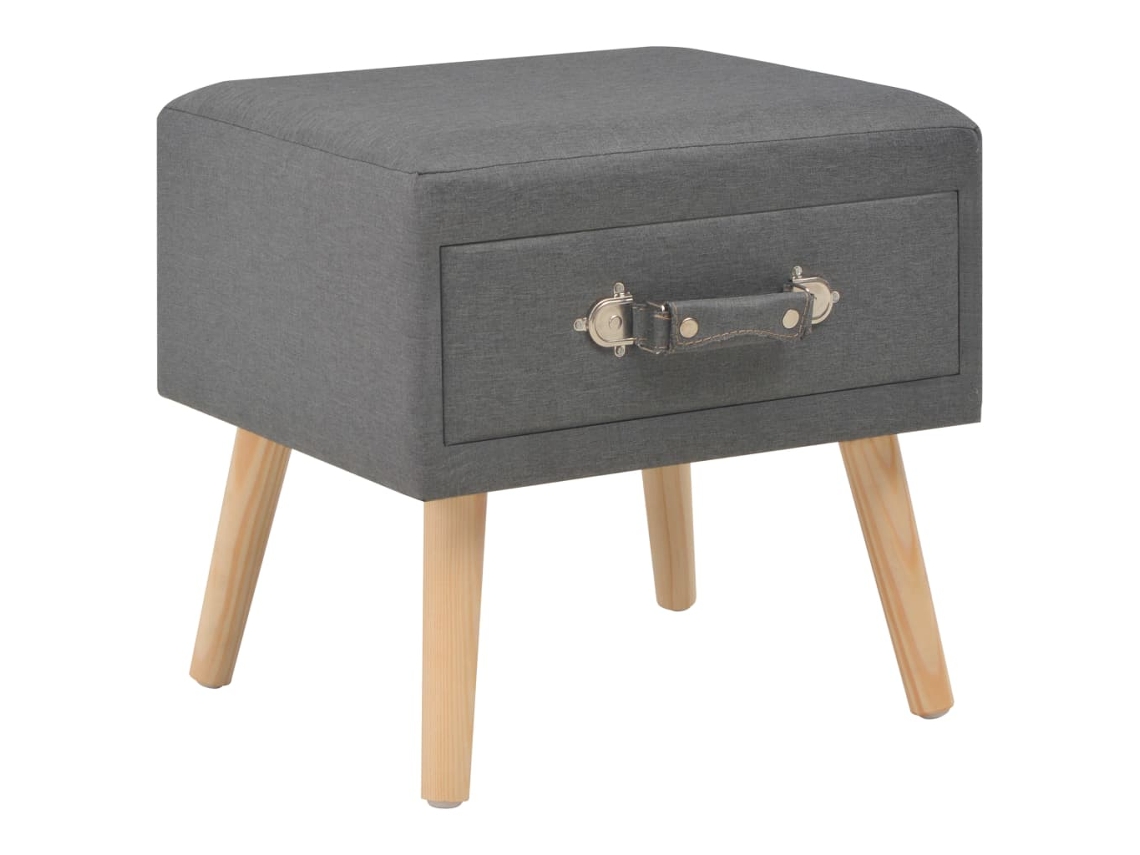 Juego de 2 mesitas de noche de tela gris oscuro MAISON EXCLUSIVE (40x35x40 cm)