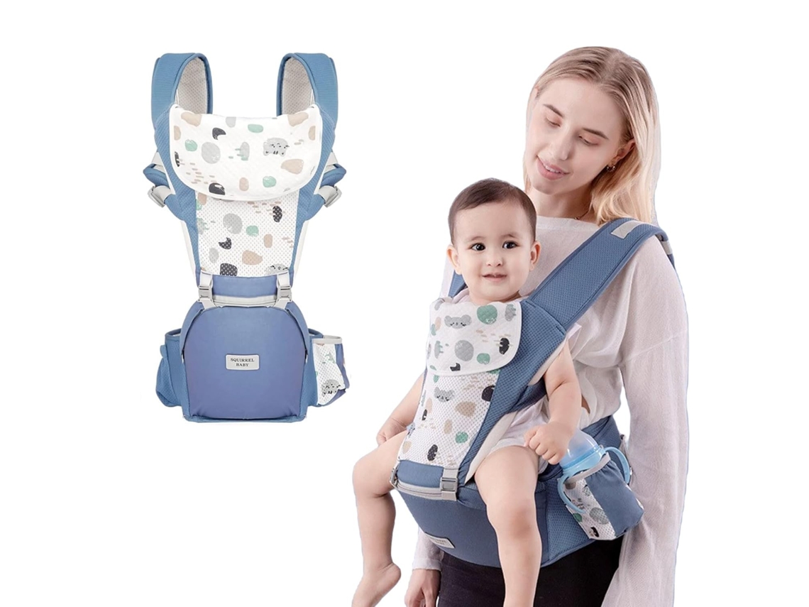 Portabebés, asiento de cintura y cadera, con correas ajustables, para bebés de 4 a 20 kg Digitallab (azul)