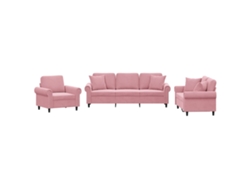Maison Exclusive - Juego De Sofás Con Cojines 3 Piezas Terciopelo Rosa