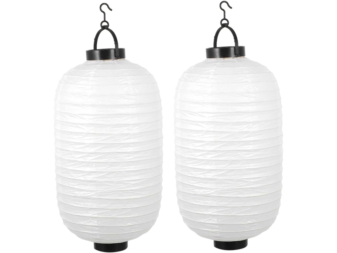 Juego de 2 farolillos de papel LED de estilo japonés, decoración de iluminación exterior. SFUSHOS