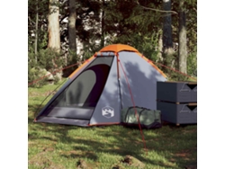 Tienda de campaña tipo domo impermeable para 2 personas, gris/naranja