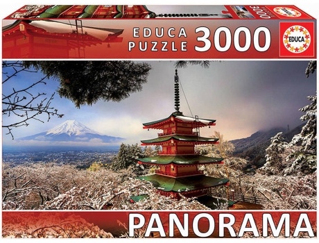Puzzle EDUCA 3000 Monte Fuji y Pagode Chureito Panorama (Edad Mínima: 12 Años - 3000 Piezas)