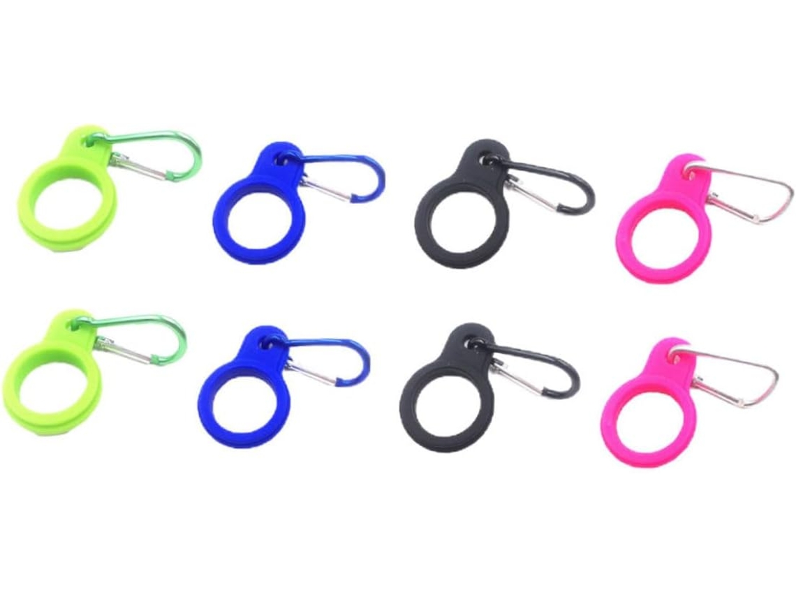 Juego de 8 pinzas de silicona para botellas para escalada/acampada - Slowmoose