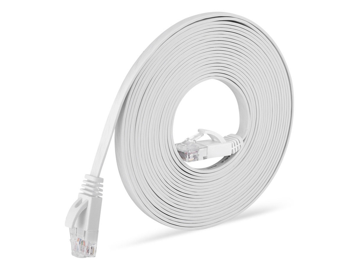 Cable De Red Ethernet Cat6 De 1000 Mbps Y 30 Metros (98 Pies) Con Conector Rj45 Para Routers Y Ordenadores - Blanco