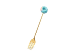 Cucharas y tenedores de postre creativos de acero inoxidable, 6 piezas, diseño de donut