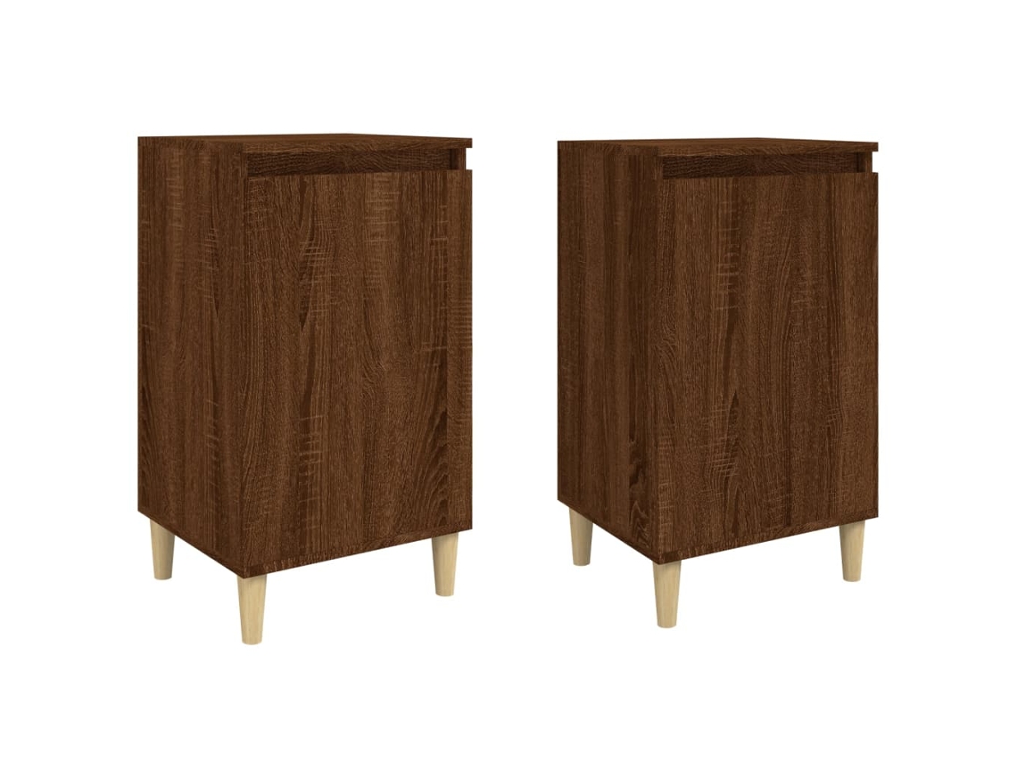 Mesitas de Noche 2 Pzs Derivados de Madera Roble Marrón