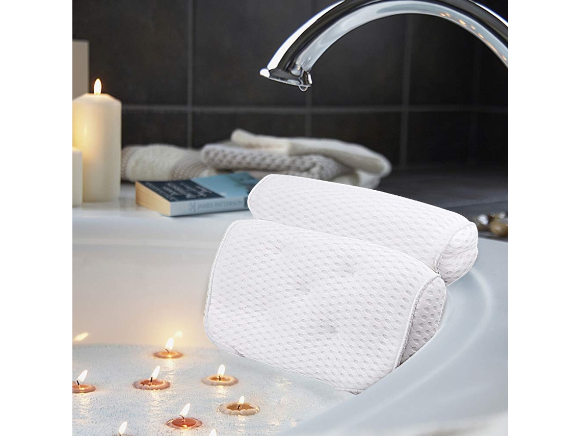 Almohada Para Bañera, Soporte Para Cabeza Y Cuello, 7 Ventosas