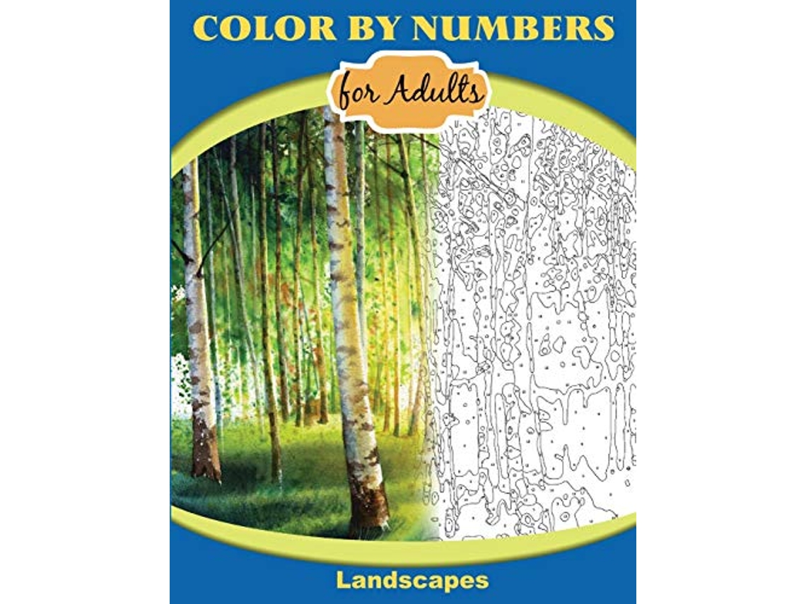 Libro Color by Numbers for Adults Landscapes Extreme Color by Numbers Intermediate to Advanced de Inneract Studio (Inglés)